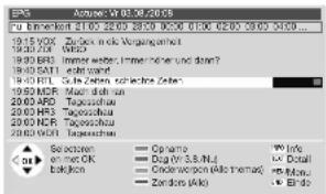 LOEWE 32 articos - EPG gebruiken - 2