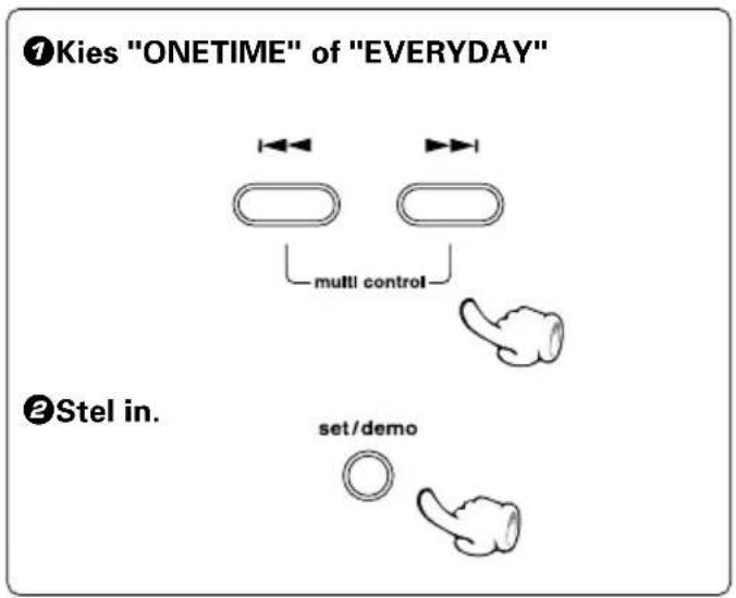 KENWOOD HM-535 - Selecteer of het programma eenmalig (ONETIME) of dagelijks (EVERYDAY) uitgevoerd moet worden. - 1