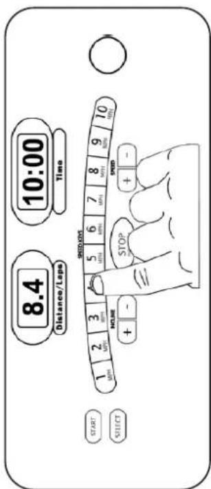 8.4 Distance/Laps 10:00 Time START 2 3 5 6 7 8 9 10 SELECT HOLICE STOP + - SPEED + -