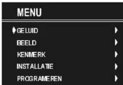 MENU GE LUID BEELD KENMERK INSTALLATIE PROGRAMEREN