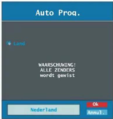 Auto Proq. Land WAARSCHUWING! ALLE ZENDERS wordt gewist Nederland Ok Annu1.