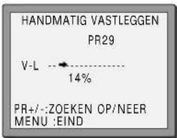 HANDMATIG VASTLEGGEN PR29 V-L → 14% PR+/-:ZOEKEN OP/NEER MENU :EIND