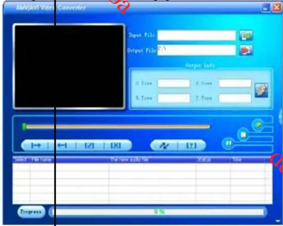 AM/AVI Video Converter Input File Output File Output Info 2. Time 2. Time 8. Time 7. Time Select File Name The new aplic File Status Time Progress U N