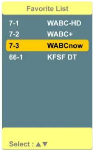 Favorite List 7-1 WABC-HD 7-2 WABC+ 7-3 WABCnow 66-1 KFSF DT Select : ▲▼