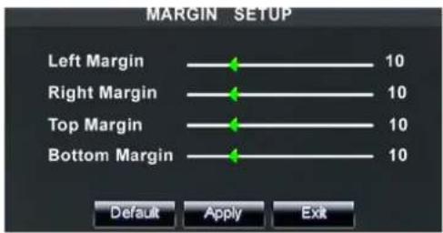 MARGIN SETUP Left Margin 10 Right Margin 10 Top Margin 10 Bottom Margin 10 Default Apply Exit