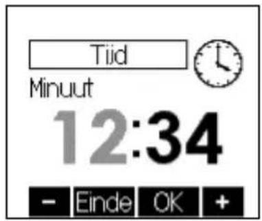 Tiid Minuut 12:34 - Einde OK +