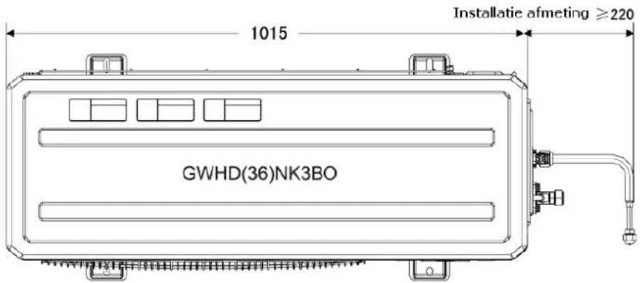 1015 GWHD(36)NK3BO Installatie afmeting ≥220