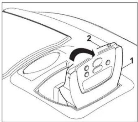 VIKING MI 555 C - De afstandsbediening uit de houder nemen - 1