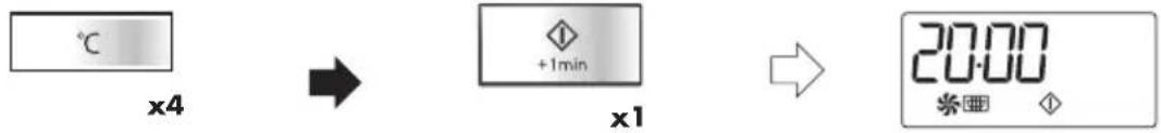 ℃ x4 +1min x1 20:00 ※①