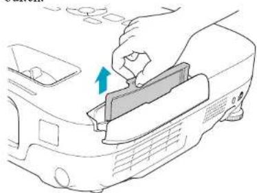EPSON EB-X10 - Verwijder de luchtfilter. - 1