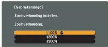 [Gebruikerslogo] Zoomverhouding instellen. Zoomverhouding: 100%, 1200%, 1300%
