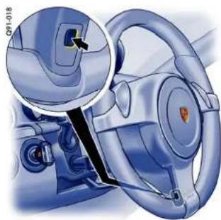 PORSCHE Boxter S (2009) - Adjusting steering wheel height and longitudinal direction - 1