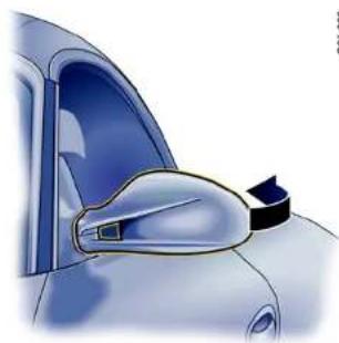 PORSCHE Boxter S (2009) - Automatically swivelling down mirror on the passenger's side - 1