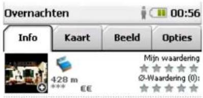 Overnachten 00:56 Info Kaart Beeld Options Mijn waardering Ø-Waardering (0): 428 m *** €€