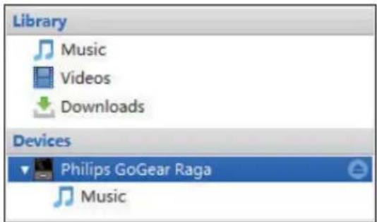 Library Music Videos Downloads Devices Philips GoGear Raga Music