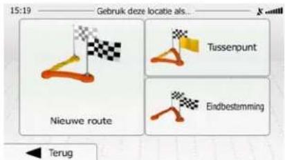 15:19 Gebruik deze locatie als... Tussenpunt Nieuwe route Eindbestamming Terug