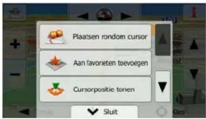 Plaatsen rondom cursor Aan favorieten toevoegen Cursorpositie tonen Sluit