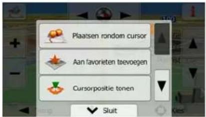 Plaatsen rondom cursor Aan favorieten toevoegen Cursorpositie tonen Sluit