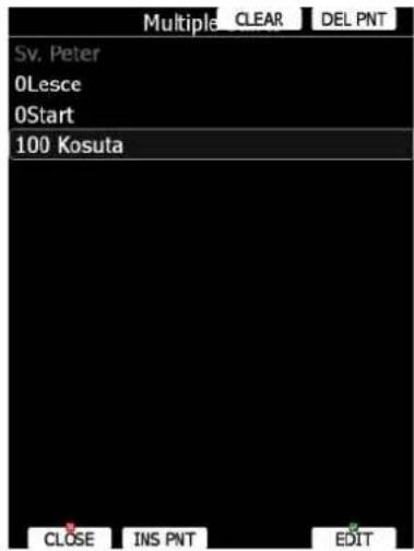 Multiple CLEAR DEL PNT Sv. Peter 0Lesce 0Start 100 Kosuta CLOSE INS PNT EDIT