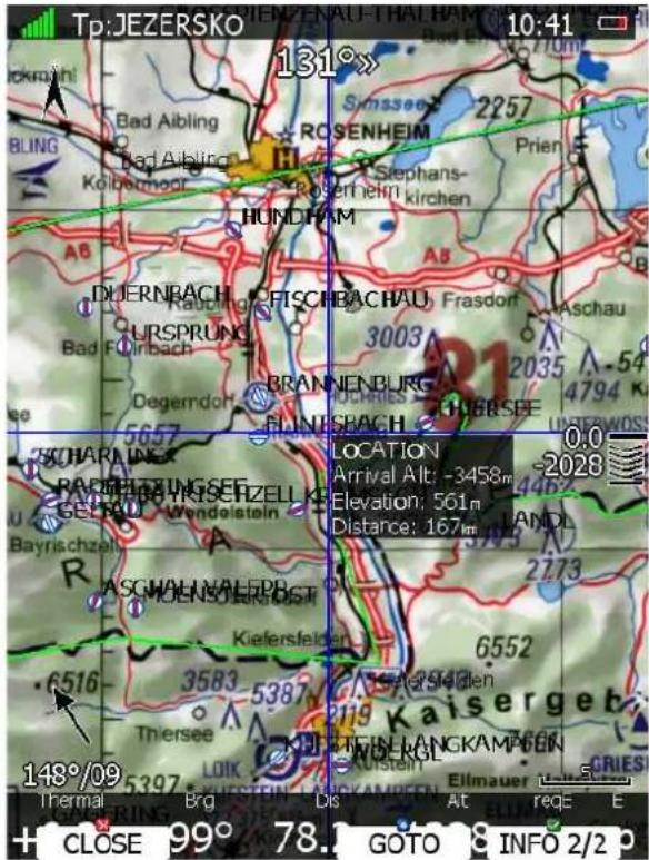 Tp: JEZERSKO 131° Simssee 2257 ROSENHEIM Prien HUNDFAM DJERNBACH FISCHBACHAU FRASDORI Aschau URSPRUNG 3003 BRANNENBURG 4794 K. DEGERDORI FLINISBACH 0.0 -2028 LOCATION Arrival Alt: -3458m Elevation: 561m Distance: 167m LAND RAGARLBERGSE GEPAU Wendeistein Bayrischzei ASGALNALERPE Kiefersfelden 6552 Kaisergeb Thiersee TREIN LAKGKAMPEN Eilmauer GRIES 148°/09 Thermal Brg Dist At req E + CLOSE 99° 78. GOTO INFO 2/2