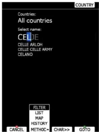 COUNTRY Countries: All countries Select name: CELJE CELLE ARLOH CELLE CELLE ARMY CELANO FILTER LIST MAP HISTORY CANCEL METHOD▲ CHAR>> GOTO
