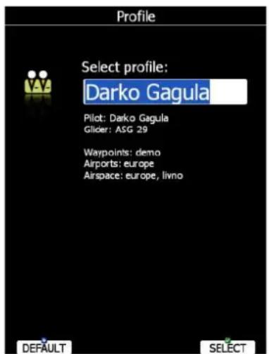 LXNAV LX9070 - Profiel Selectie - 1