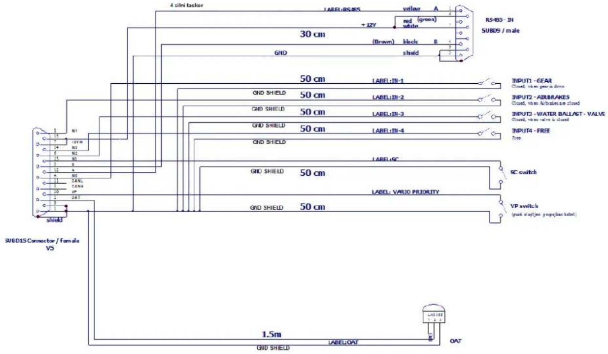 LXNAV LX9070 - V5/V9/V80 vario bekabeling - 1