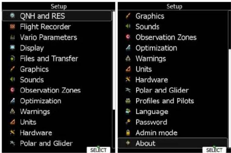 LXNAV LX9070 - Setup Mode - 1