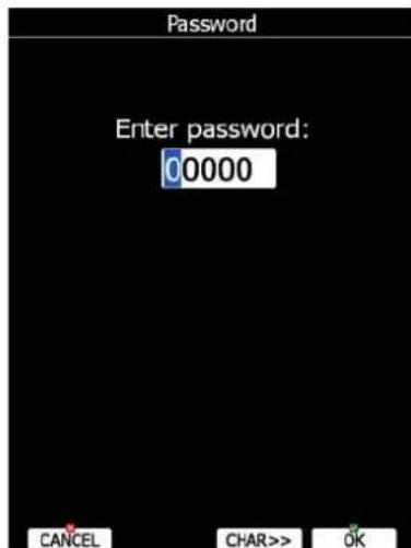 Password Enter password: 0000 CANCEL CAR>> OK