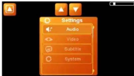 Settings Audio Video Subtitle System