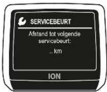 SERVICEBEURT Afstand tot volgende servicebeurt: .. km ION