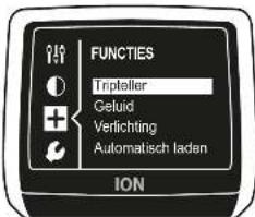 FUNCTIONS Tripteller Getuid Verlichting Automatisch laden ION