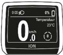 0:00 0% Temperature 23°C 0 km/h .0 ON