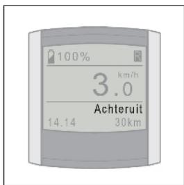 100% 3.0 km/h Achteruit 14.14 30km