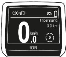 0:00 0% Tripafstand 0.0 km 0 km/h 0 ION