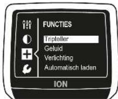 FUNCTIONS Tripteller Getuid Verlichting Automatisch laden ION
