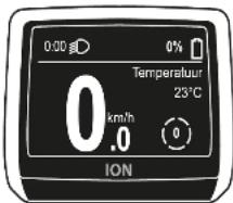 0:00 0% Temperature 23°C 0 km/h .0 ON