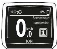0:00 Servicebeurt aanbevolen 0 km/h .0 ION