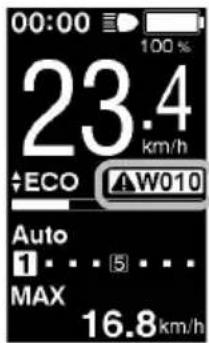 00:00 100 % 23.4 km/h +ECO AW010 Auto 1 . . . 5 . . . MAX 16.8 km/h