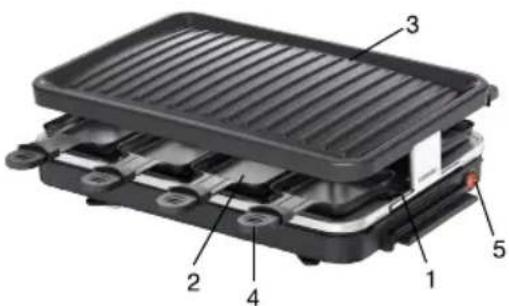 Labeled diagram of a battery pack with numbered components for identification
