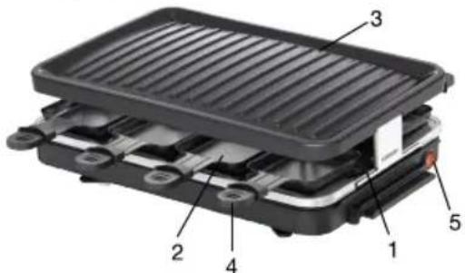 Labeled diagram of a battery pack assembly with numbered components
