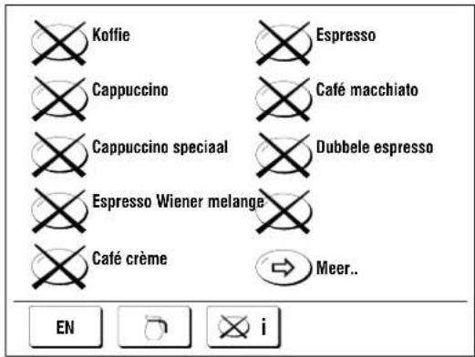 Koffie Espresso Cappuccino Café macchiato Cappuccino speciaal Dubbele espresso Espresso Wiener melange Café crème Meer.. EN i
