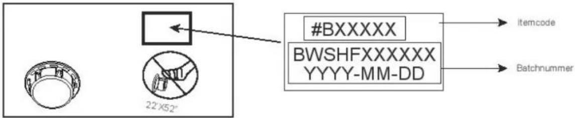 #BXXXX BWSHFXXXXXX YYYY-MM-DD 22'X52" Itemcode Batchnummer