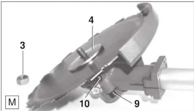 MAKITA DBC4010 - Montage van de metalen beschermkap en het beiteltandzaagblad. - 5