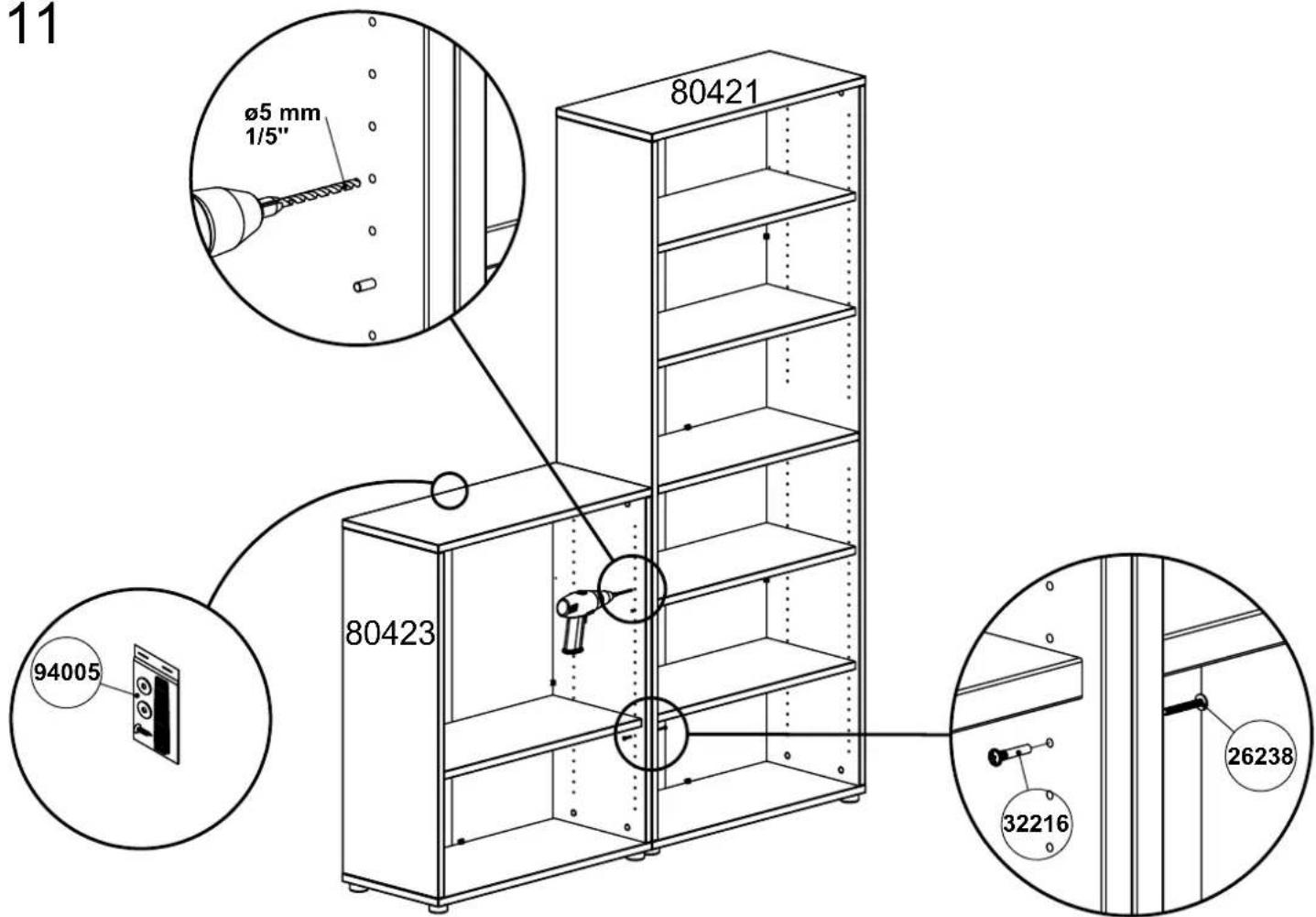 11 Ø5 mm 1/5" 80421 80423 94005 32216 26238
