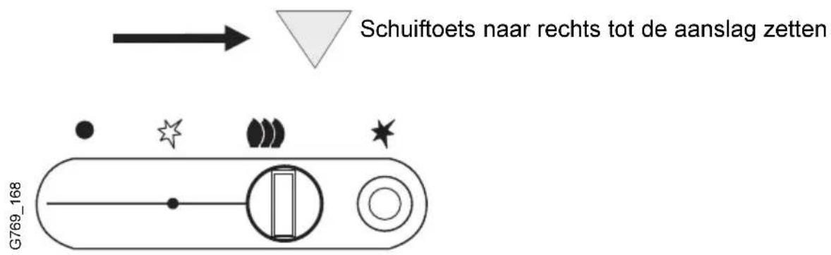 Schuiftoets naar rechts tot de aanslag zetten G769_168