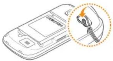 SAMSUNG Galaxy 551 i5510 - Een polslus bevestigen (optioneel) - 1