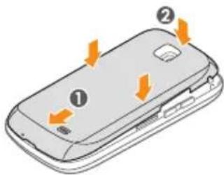 SAMSUNG Galaxy 551 i5510 - De SIM- of USIM-kaart en de batterij plaatsen - 4