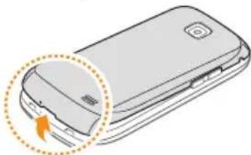 SAMSUNG Galaxy 551 i5510 - De SIM- of USIM-kaart en de batterij plaatsen - 1