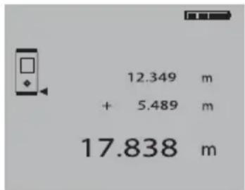 12.349 m + 5.489 m 17.838 m